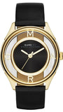Marc Jacobs Tether Black Dial Black Leather Strap Watch for Women - MBM1376 Authentic Buy Shop Now
