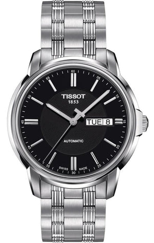 Tissot Automatics III Black Dial Silver Steel Strap Watch For Men - T065.430.11.051.00 Authentic Buy Shop Now