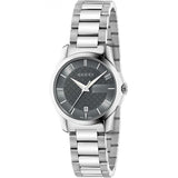 Gucci G Timeless Grey Dial Silver Steel Strap Watch For Women - YA126522 Authentic Buy Shop Now
