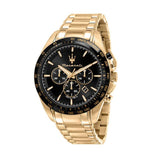 Maserati Traguardo Chronograph Black Dial Gold Steel Strap Watch For Men - R8873612041 Authentic Buy Shop Now