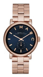 Marc Jacobs Baker Blue Dial Rose Gold Steel Strap Watch for Women - MBM3330 Authentic Buy Shop Now