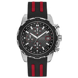 Guess Octane Chronograph Black Dial Two Tone Silicone Strap Watch For Men - W1047G1 Authentic Buy Shop Now