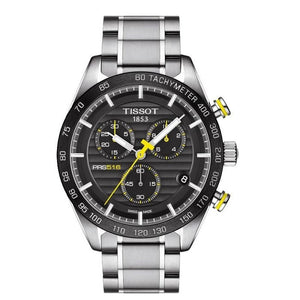 Tissot PRS 516 Chronograph Black Dial Silver Steel Strap Watch For Men - T100.417.11.051.00 Authentic Buy Shop Now