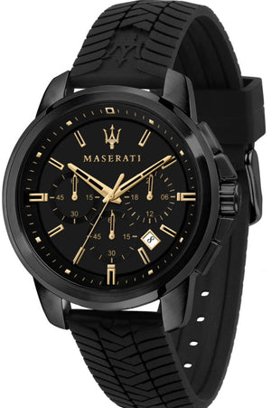 Maserati Successo Black Dial Black Rubber Strap Watch For Men - R8871621011 Authentic Buy Shop Now