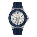 Guess Force White Dial Blue Rubber Strap Watch For Men - W0674G4 Authentic Buy Shop Now