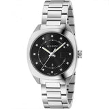 Gucci GG2570 Diamonds Black Dial Silver Steel Strap Watch For Women - YA142404 Authentic Buy Shop Now