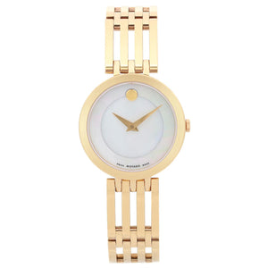 Movado Esperanza 28mm Mother of Pearl Dial Gold Steel Strap Watch For Women - 0607054 Authentic Buy Shop Now
