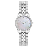 Movado Museum Classic Mother of Pearl Dial Silver Steel Strap Watch For Women - 0606612 Authentic Buy Shop Now