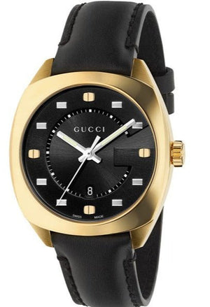 Gucci GG2570 Quartz Black Dial Black Leather Strap Watch For Women - YA142408 Authentic Buy Shop Now