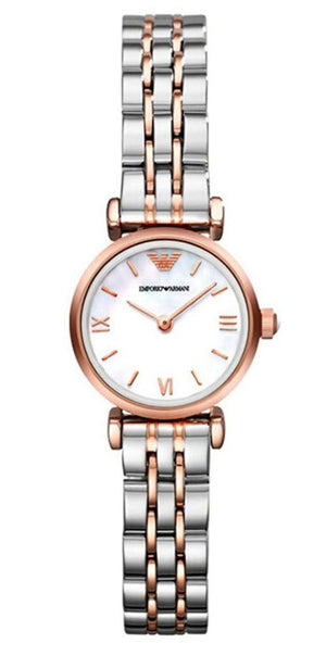 Emporio Armani Gianni Mother of Pearl Dial Two Tone Steel Strap Watch For Women - AR1764 Authentic Buy Shop Now