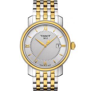 Tissot T Classic Bridgeport Silver Dial Two Tone Mesh Bracelet Watch For Men - T097.410.22.038.00 Authentic Buy Shop Now