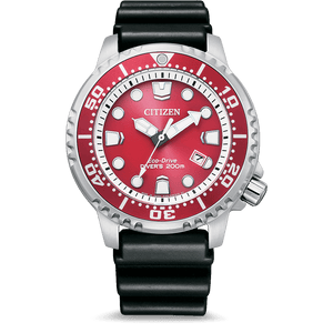 Citizen Eco Drive Promaster Marine Red Dial Black Rubber Strap Watch For Men - BN0159-15X Authentic Buy Shop Now