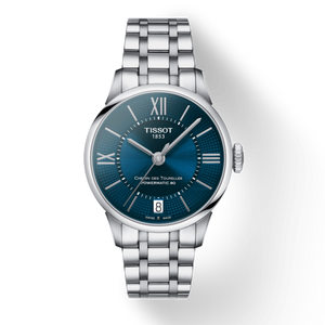 Tissot Chemin Des Tourelles Powermatic 80 Lady Blue Dial Silver Steel Strap Watch For Women - T099.207.11.048.00 Authentic Buy Shop Now