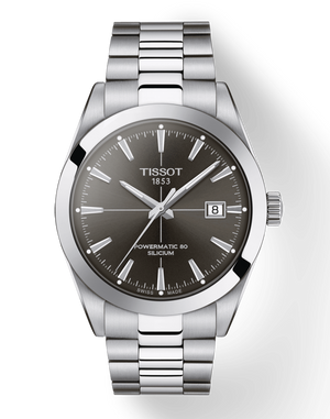 Tissot Gentleman Powermatic 80 Silicium Black Dial Silver Steel Strap Watch For Men - T127.407.11.061.01 Authentic Buy Shop Now