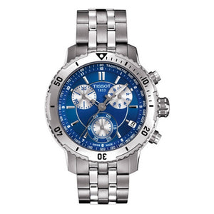 Tissot T Sport PRS 200 Chronograph Blue Dial Silver Steel Strap Watch For Men - T067.417.11.041.00 Authentic Buy Shop Now