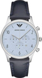Emporio Armani Chronograph Blue Dial Blue Leather Strap Watch For Men - AR1889 Authentic Buy Shop Now