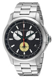 Gucci G-Timeless Chronograph Black Dial Silver Steel Strap Watch For Men - YA126267 Authentic Buy Shop Now