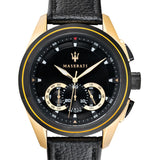 Maserati Traguardo Chronograph Black Dial Black Leather Strap Watch For Men - R8871612033 Authentic Buy Shop Now
