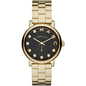 Marc Jacobs Baker Dexter Black Dial Gold Steel Strap Watch for Women - MBM3421 Authentic Buy Shop Now