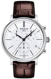 Tissot Carson Premium Chronograph White Dial Brown Leather Strap Watch For Men - T122.417.16.011.00 Authentic Buy Shop Now