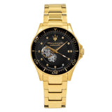 Maserati SFIDA Black Dial Yellow Gold Toned Watch For Men - R8823140003 Authentic Buy Shop Now