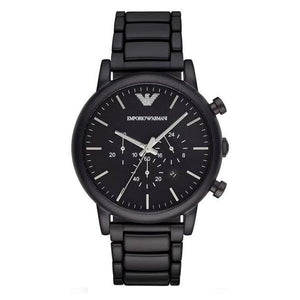 Emporio Armani Luigi Chronograph Black Dial Black Stainless Steel Watch For Men - AR1895 Authentic Buy Shop Now