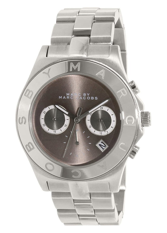 Marc Jacobs Blade Chronograph Brown Dial Silver Steel Strap Watch for Women - MBM8636 Authentic Buy Shop Now