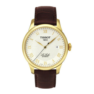 Tissot Le Locle Automatic Gold Dial Brown Leather Strap Watch For Men - T41.5.413.73 Authentic Buy Shop Now