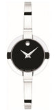 Movado Bela Black Dial Silver Steel Strap Watch For Women - 0606595 Authentic Buy Shop Now