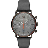 Emporio Armani Aviator Grey Dial Grey Leather Strap Watch For Men - AR11168 Authentic Buy Shop Now