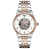 Emporio Armani Meccanico White Dial Two Tone Steel Strap Watch For Men - AR1921 Authentic Buy Shop Now