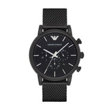 Emporio Armani Sport Chronograph Black Dial Black Mesh Bracelet Watch For Men - AR1968 Authentic Buy Shop Now