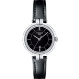 Tissot T Lady Flamingo Black Dial Black Leather Strap Watch For Women - T094.210.16.051.00 Authentic Buy Shop Now