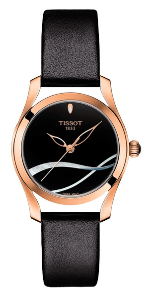 Tissot T Wave Black Dial Black Leather Strap Watch For Women - T112.210.36.051.00 Authentic Buy Shop Now