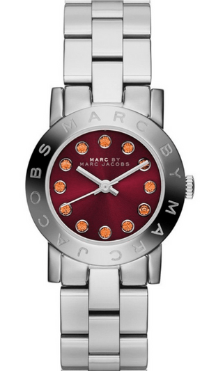 Marc Jacobs Amy Red Dial Silver Steel Strap Watch for Women - MBM3333 Authentic Buy Shop Now