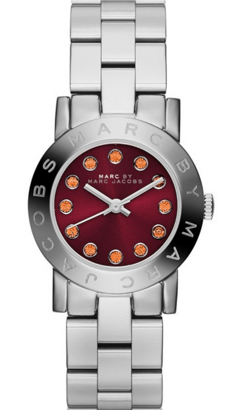 Marc Jacobs Amy Red Dial Silver Steel Strap Watch for Women - MBM3333 Authentic Buy Shop Now