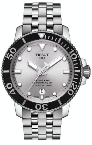 Tissot Seastar 1000 Powermatic 80 Silver Dial Silver Steel Strap Watch For Men - T120.407.11.031.00 Authentic Buy Shop Now