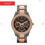 Fossil Stella Multifunction Brown Dial Two Tone Steel Strap Watch for Women - ES4079 Authentic Buy Shop Now