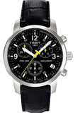 Tissot T Race PRC 200 Chronograph Quartz Black Dial Black Leather Strap Watch for Men - T17.1.526.52 Authentic Buy Shop Now