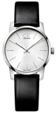 Calvin Klein City Silver Dial Black Leather Strap Watch For Women - K2G231C6 Authentic Buy Shop Now