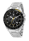 Maserati Traguardo Black Dial Silver Chronograph with Tachymeter Watch For Men - R8873612042 Authentic Buy Shop Now