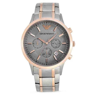 Emporio Armani Renato Gray Dial Gray Steel Strap Watch For Men - AR11077 Authentic Buy Shop Now