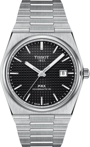 Tissot PRX Powermatic 80 Black Dial Silver Steel Strap Watch For Men - T137.407.11.051.00 Authentic Buy Shop Now