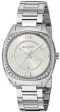 Gucci GG2570 Diamonds White Dial Silver Steel Strap Watch For Women - YA142506 Authentic Buy Shop Now