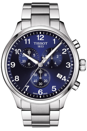 Tissot T Sport Chrono XL Classic Blue Dial Silver Steel Strap Watch For Men - T116.617.11.047.01 Authentic Buy Shop Now