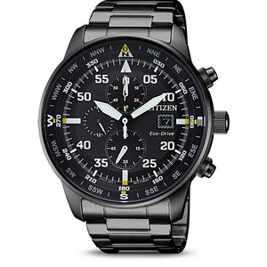 Citizen Sports Eco Drive Black Dial Black Steel Strap Watch For Men - CA0695-84E Authentic Buy Shop Now