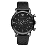 Emporio Armani Luigi Chronograph Black Dial Black Leather Strap Watch For Men - AR1737 Authentic Buy Shop Now