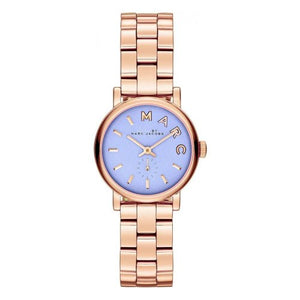 Marc Jacobs Mini Baker Blue Dial Rose Gold Steel Strap Watch for Women - MBM3285 Authentic Buy Shop Now