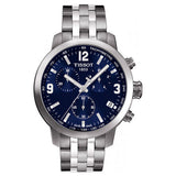 Tissot PRC 200 Chronograph Blue Dial Silver Steel Strap Watch For Men - T055.417.11.047.00 Authentic Buy Shop Now