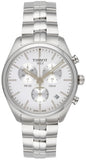 Tissot T Classic PR 100 Chronograph Silver Dial Silver Steel Strap Watch For Men - T101.417.11.031.00 Authentic Buy Shop Now